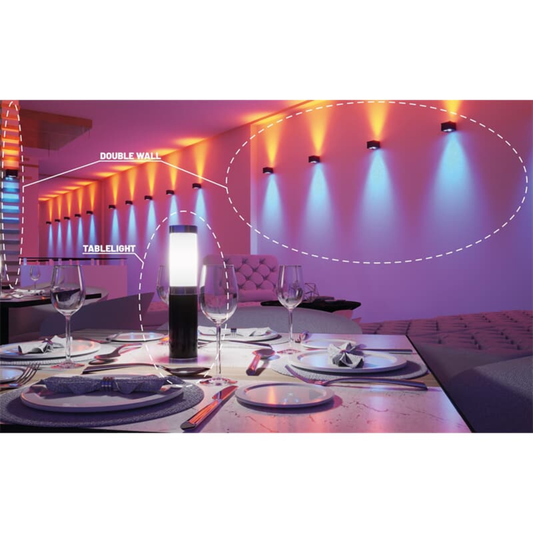 Ape Labs Table Light 2.0 Set of 1 Grey | Battery LED Table Light with Remote | IP65 360° Wireless Uplight Pack