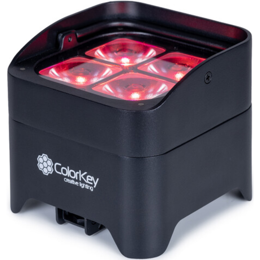 ColorKey MobilePar Mini Hex 4 MKII | Wireless Battery LED Uplight | RGBAW+UV with 15hr Runtime