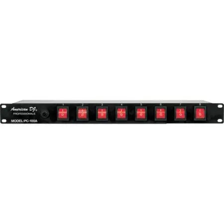 American DJ PC-100A | 8-Switch AC Power Center | 15A Circuit Breaker & Rear Outlets