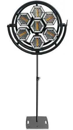 Crisp Vintage Circulus 7 Stand Package | Retro COB + RGB LED Fixture | Includes Gravity LS431BT Base Stand