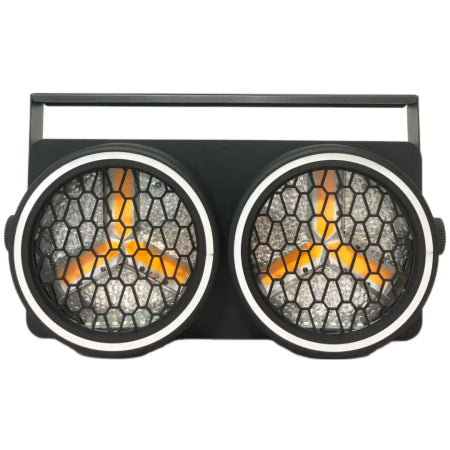 Crisp VINTAGE GEMINI | Dual-Eye 6×20W Warm White COB LED Retro Light with RGB Halo Rings & 101 Built-in Effects