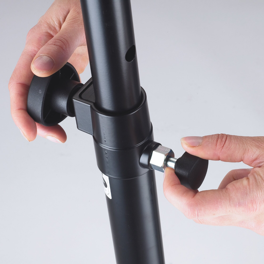 K&M 26735 Black | Round Base Speaker Stand | 20kg Capacity 43.3–71.3in Height