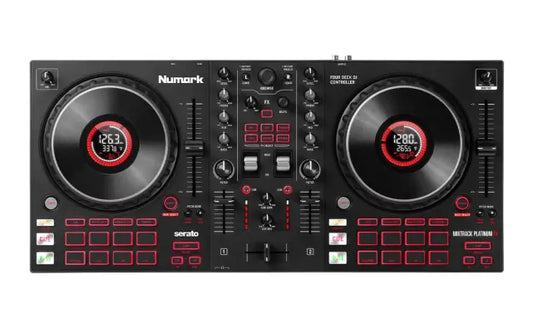 Numark Mixtrack Platinum FX | 4-Deck DJ Controller with FX Paddles | Hi-Res Jog Displays & Serato DJ Lite