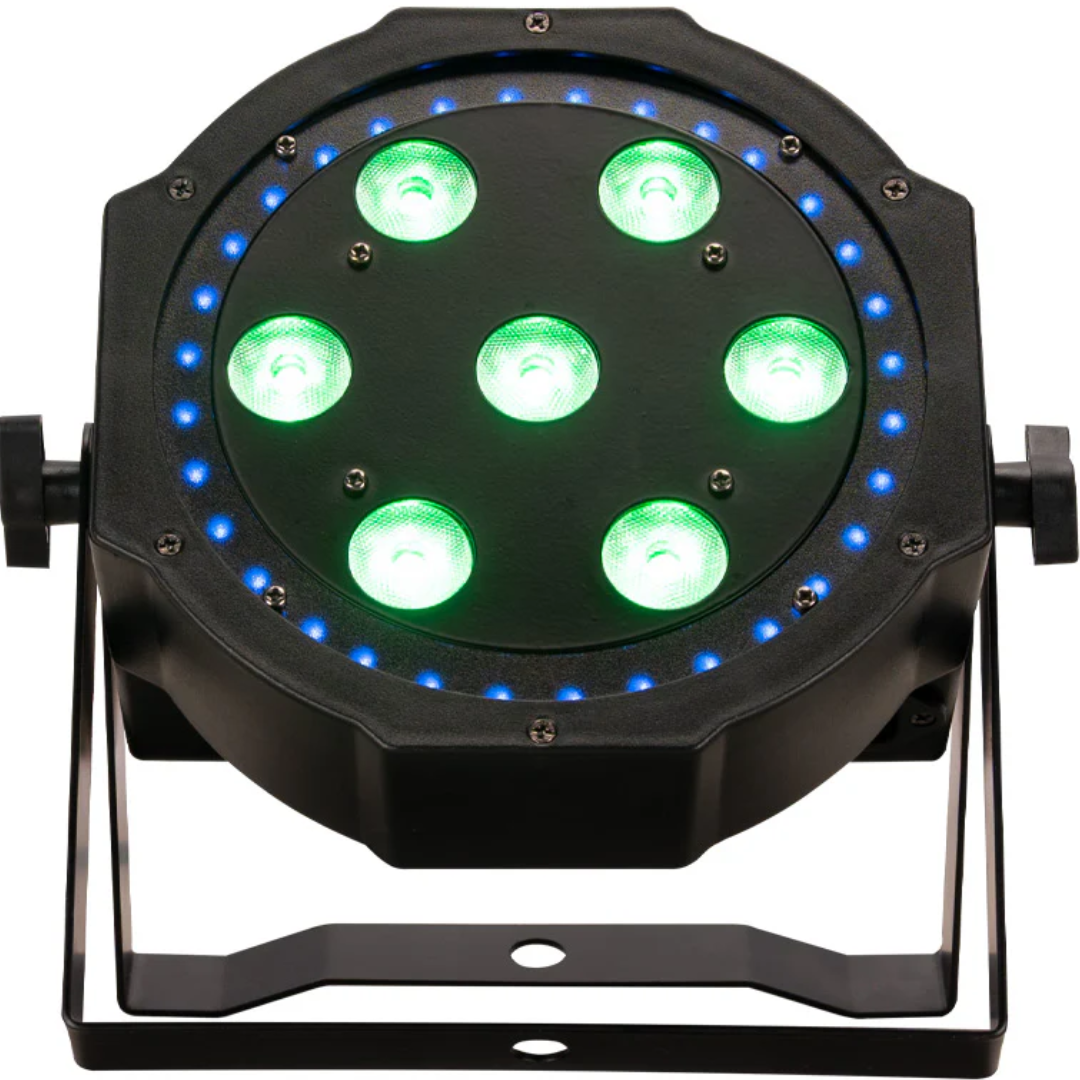Eliminator LP 8R | 7x8W RGBW Flat Par + LED Ring | DMX & Remote with 38-Channel Mode