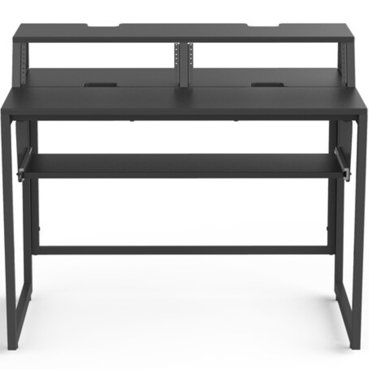 Wavebone Star Rover Studio Desk Black | Two-Tier Studio Workstation | 6U Rack Space for 49 to 61 Key Keyboards