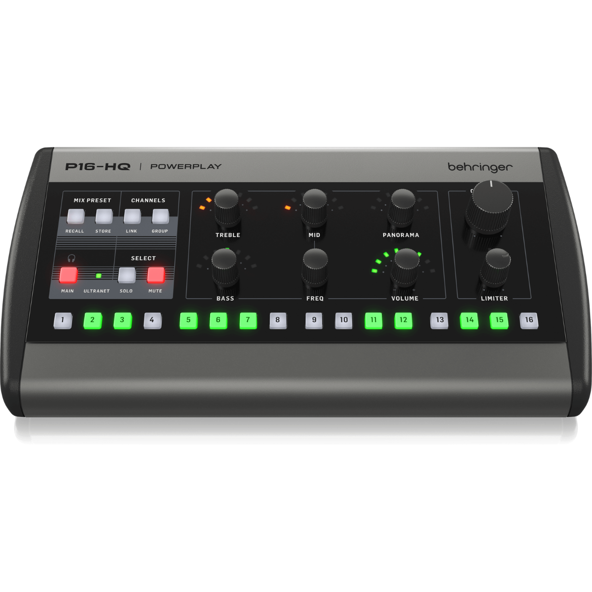Behringer P16 HQ | 16 Channel Personal Monitor Mixer | ULTRANET Powered with High-Quality Headphone Amp