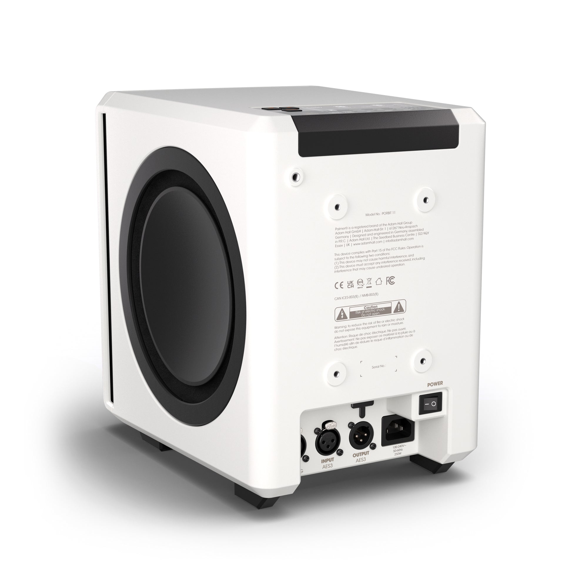 Palmer Orbit 11 W | Dual 8in Woofers - 116dB SPL | White 3-Way Coaxial Studio Monitor