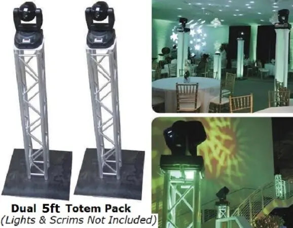 Global Truss 5ft Totem Package | (2) F34 4.92ft Square Truss with Base & Top Plates