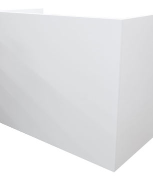 Odyssey PDJBOOTH483824WHITE | Folding DJ Booth Facade | 48in Portable Workstation with Shelves