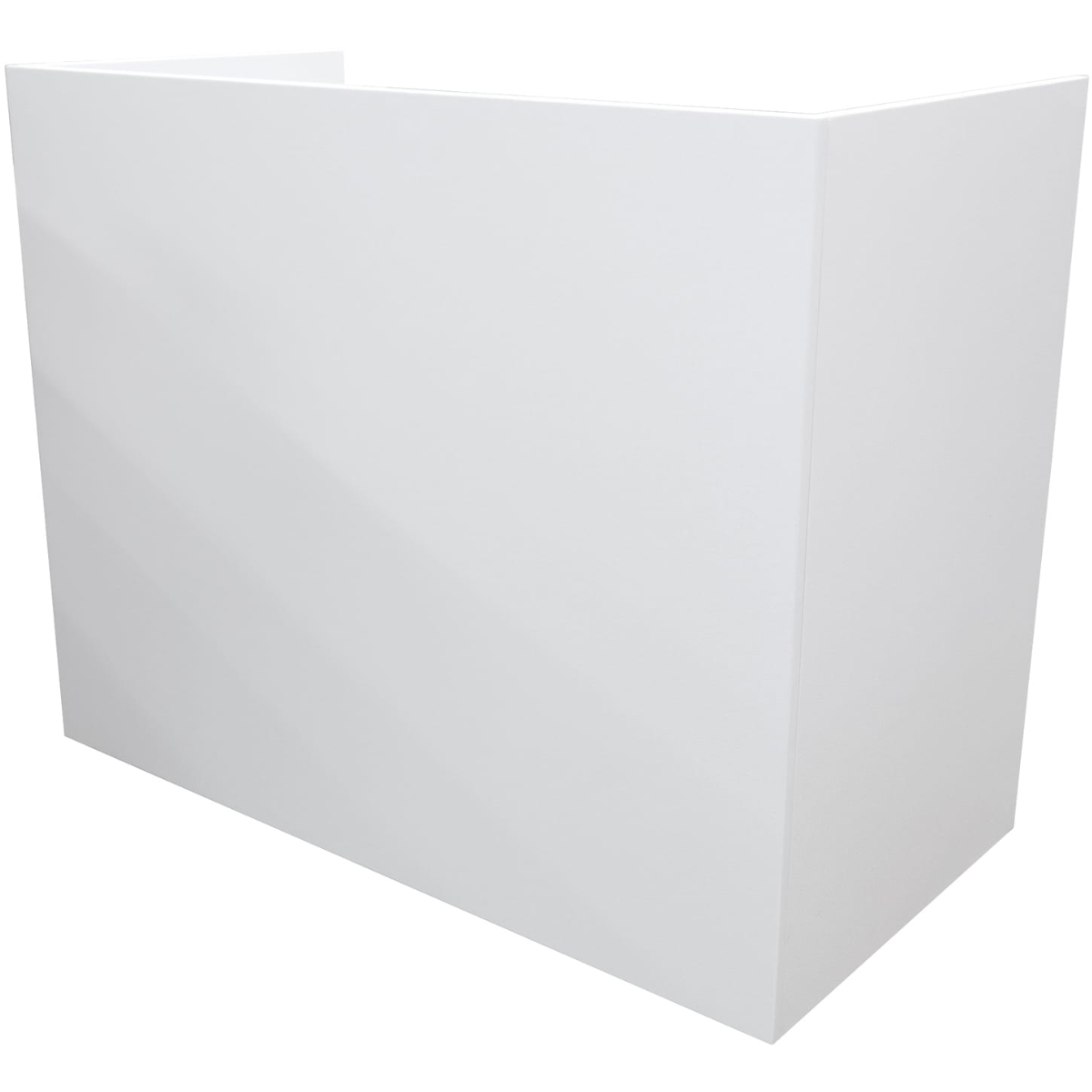 Odyssey PDJBOOTH483824WHITE | Folding DJ Booth Facade | 48in Portable Workstation with Shelves