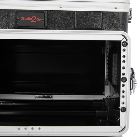 Gator GRC-STUDIO4GO-W | 4U Rack Case with Laptop Compartment | ATA Molded Case with Wheels