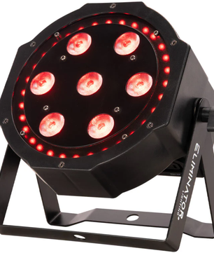Eliminator LP 8R | 7x8W RGBW Flat Par + LED Ring | DMX & Remote with 38-Channel Mode
