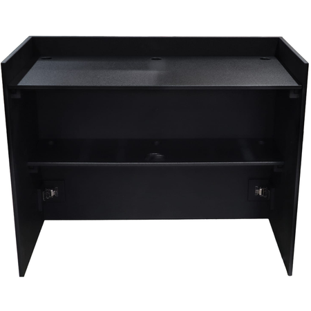 Odyssey PDJBOOTH483824BLACK | Folding DJ Booth Facade | 48in Portable Workstation with Shelves