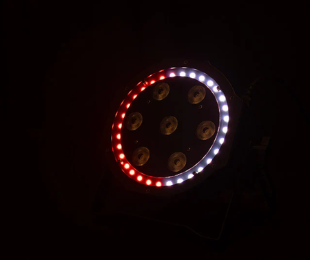 Eliminator LP 8R | 7x8W RGBW Flat Par + LED Ring | DMX & Remote with 38-Channel Mode