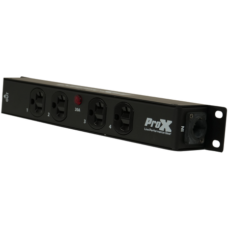 ProX X PWEDX4MAYA | 4 Outlet Edison Power Strip | TRUE1 IN/OUT 20A Power Center