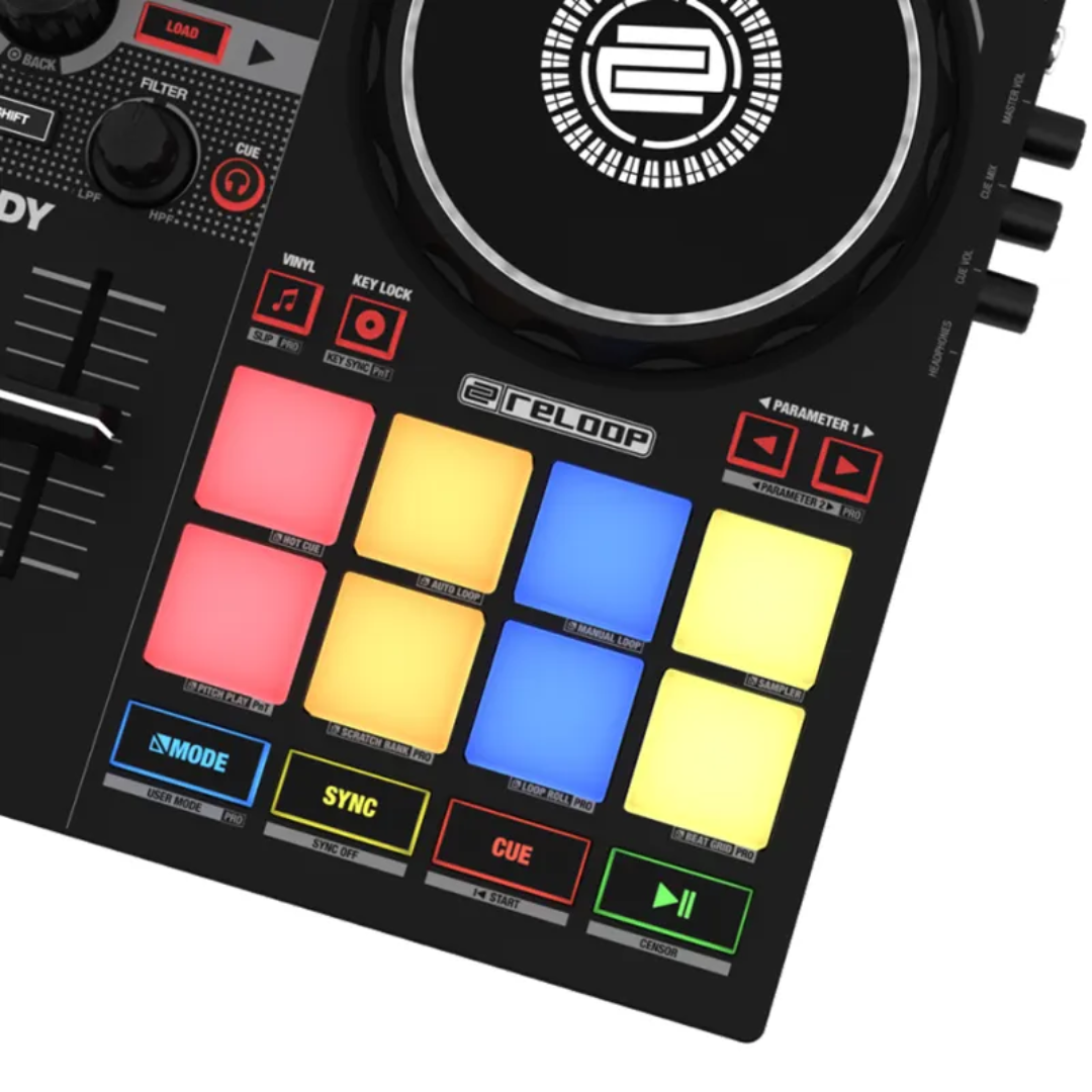 Reloop Ready | Compact 2-Deck DJ Controller for Serato | 16 RGB Pads & Scratch Bank Support