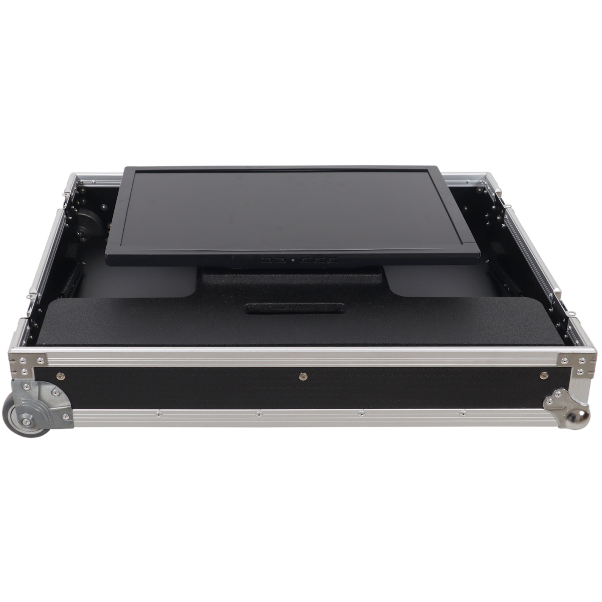 ProX XS TV32FMW | 32 Inch LED TV Flight Case | Adjustable Floor Monitor Case with Wheels