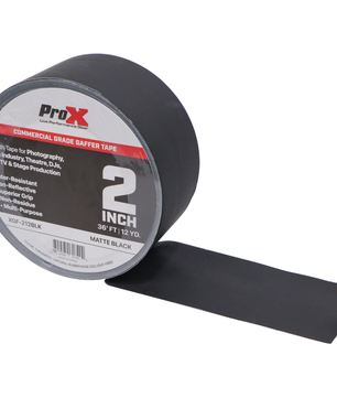 ProX XGF 212BLK | 2in x 12yd Matte Black Gaffer Tape | Non Residue Commercial Grade Grip