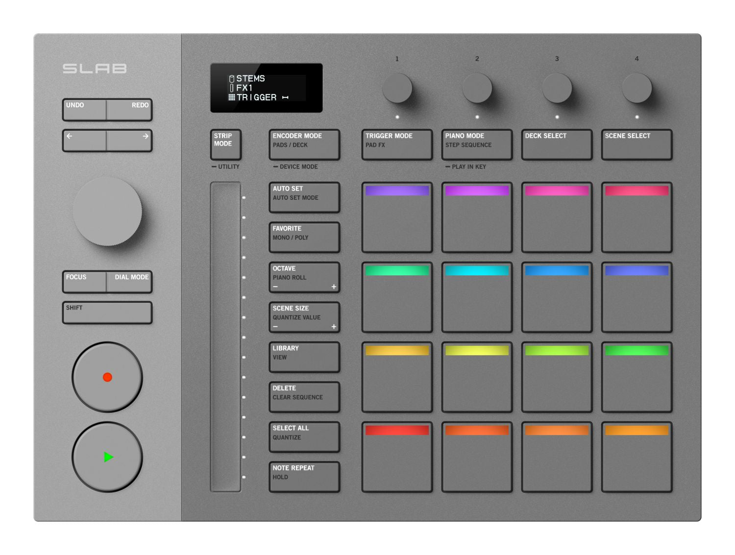 AlphaTheta Slab | Serato Studio MIDI Controller | OLED, Touch Strip & RGB Pads