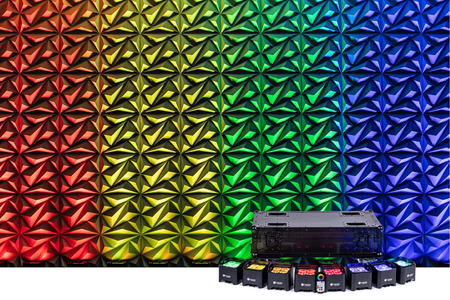 ColorKey MobilePar Mini Hex 4 MKII (8-Pack) | Wireless Battery Uplighting Kit | Charging Case with App Control