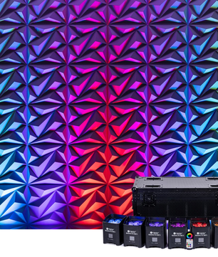 ColorKey MobilePar Pro HEX 6 8-Pack Bundle | 8 Wireless Battery Uplights with Charging Case | RGBAW UV Output with Built-In Wireless DMX