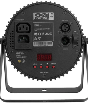 Event Lighting PAR12X12L | 12x12W RGBWAU LED Par | Compact Indoor Wash with IR Remote