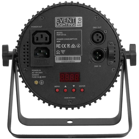 Event Lighting PAR12X12L | 12x12W RGBWAU LED Par | Compact Indoor Wash with IR Remote