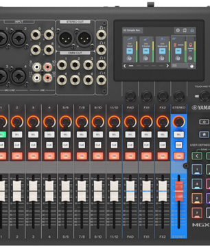 Yamaha MGX12 B | 18-Channel Digital Mixer with USB Audio | Touchscreen, FX, Bluetooth, and SD Recording
