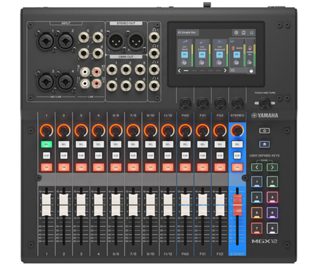 Yamaha MGX12 B | 18-Channel Digital Mixer with USB Audio | Touchscreen, FX, Bluetooth, and SD Recording
