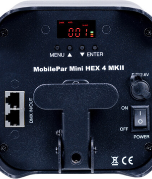 ColorKey MobilePar Mini Hex 4 MKII | Wireless Battery LED Uplight | RGBAW+UV with 15hr Runtime