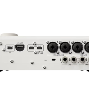 Yamaha URX44 W | 32-Bit Interface with DSP & Touchscreen | 4 Mic Inputs + microSD Recording