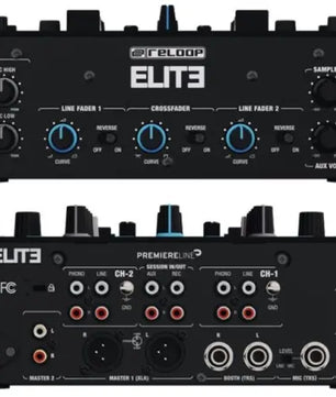 Reloop ELITE | DVS Mixer with Dual USB & OLED Displays | 24-Bit Audio Interface for Serato DJ Pro