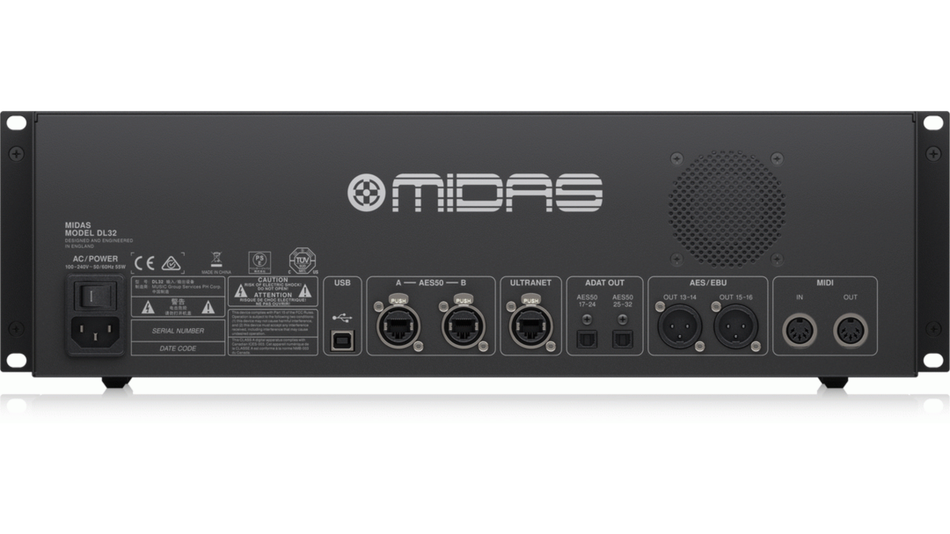 Midas MDS-DL32 | 32-In / 16-Out Digital Stagebox | AES50 Networking & ULTRANET Support