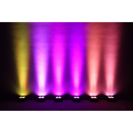 JMAZ Mad Par 4IP 6-Pack | 6x 60W RGBAW+UV, IP65 Uplights | Battery Uplight Kit with Flight Case