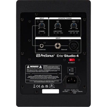 PreSonus Eris Studio 4 | 4.5in Powered Studio Monitor | Wide Sweet Spot with 50W Class AB Power