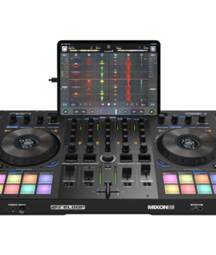 Reloop Mixon 8 Pro | 4-Deck Hybrid DJ Controller | Dual USB, Jog Displays & Standalone Mixer