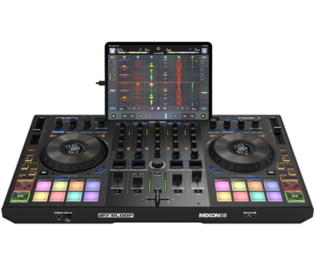 Reloop Mixon 8 Pro | 4-Deck Hybrid DJ Controller | Dual USB, Jog Displays & Standalone Mixer