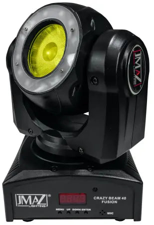 JMAZ Crazy Beam 40 Fusion | 60W RGBW Moving Head with 8° Beam | Ring Effect & IR Remote Control
