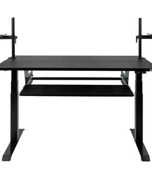 Wavebone Starship Black | Height Adjustable Studio Desk | Standing Workstation with Keyboard Tray