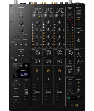 AlphaTheta DJM-V5 | 3-Channel Mixer with 4-Band EQ & Send FX | 96kHz DSP in Compact Form