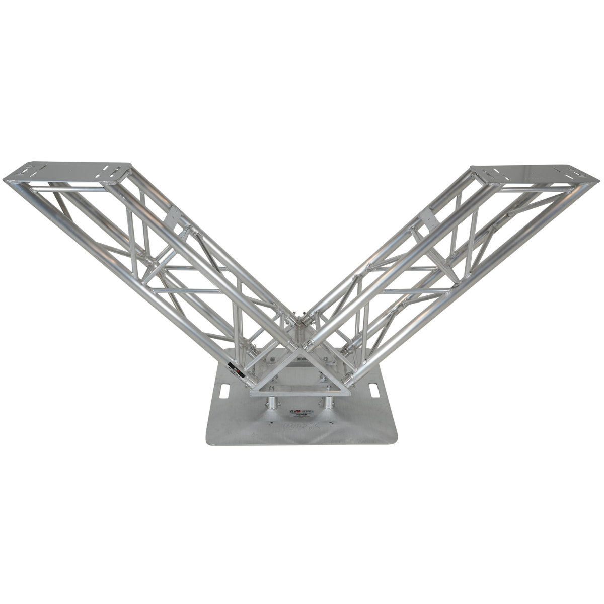 ProX XT-VERRAZANO30 | V-Shape Aluminum Truss DJ Table | Elevated Shelves with 30in Base Plate