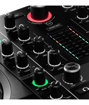 Hercules DJControl Inpulse 500 | 2-Deck Controller with Audio Interface | RGB Pads & Hardware Input Mixer