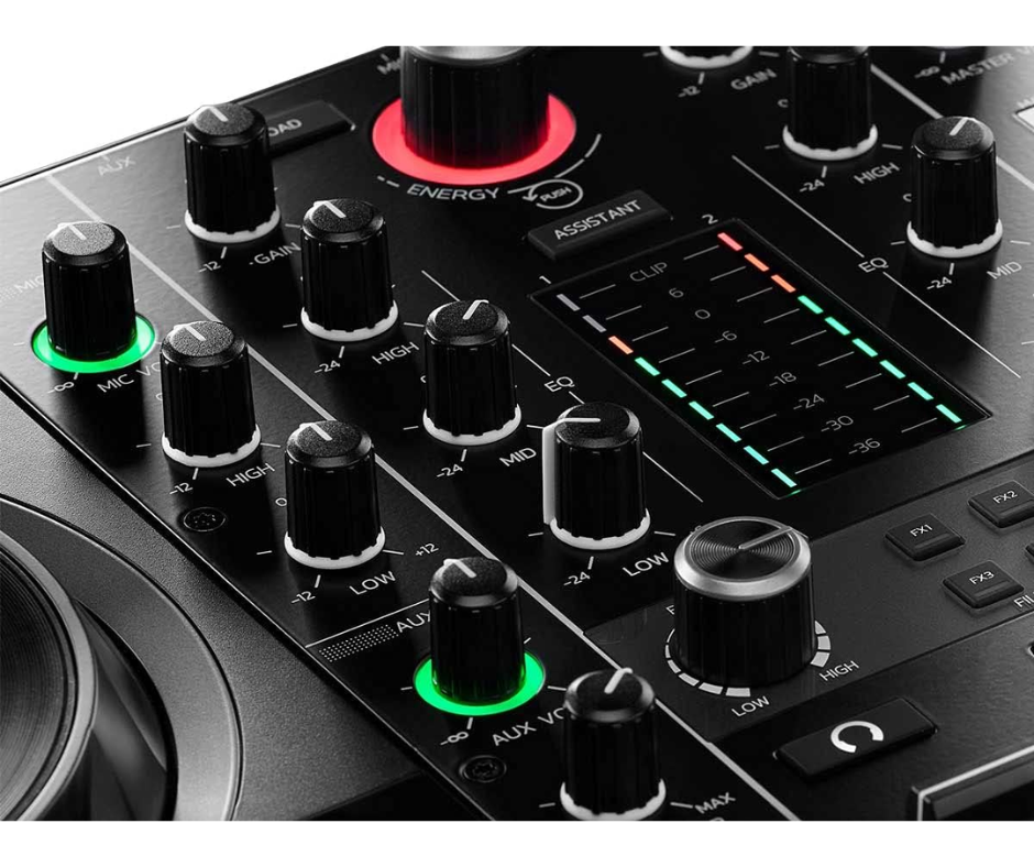 Hercules DJControl Inpulse 500 | 2-Deck Controller with Audio Interface | RGB Pads & Hardware Input Mixer