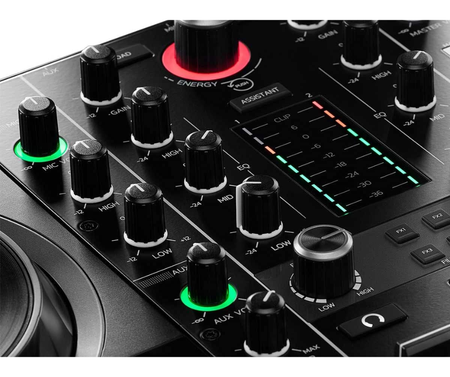 Hercules DJControl Inpulse 500 | 2-Deck Controller with Audio Interface | RGB Pads & Hardware Input Mixer