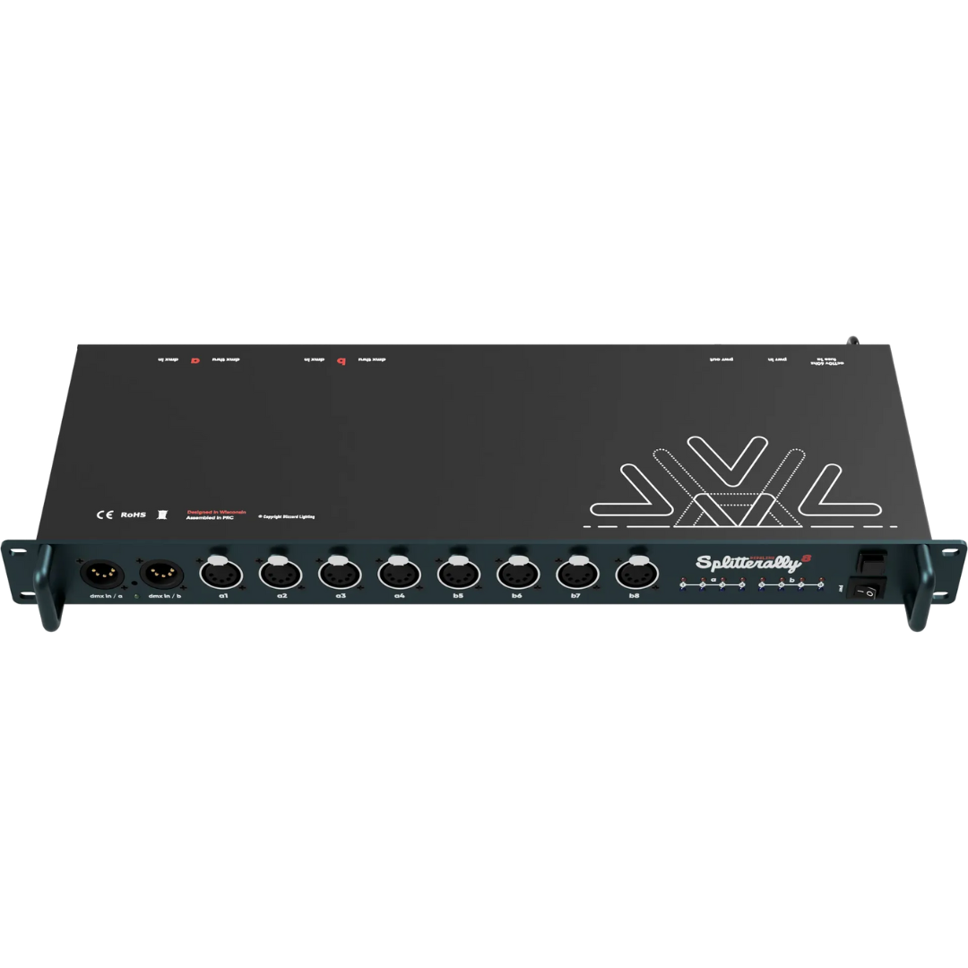 Blizzard Lighting Pipeline Splitterally 8 | 1U Rackmount 8-Way DMX Splitter & Booster (1x8 or 2x4 Mode)