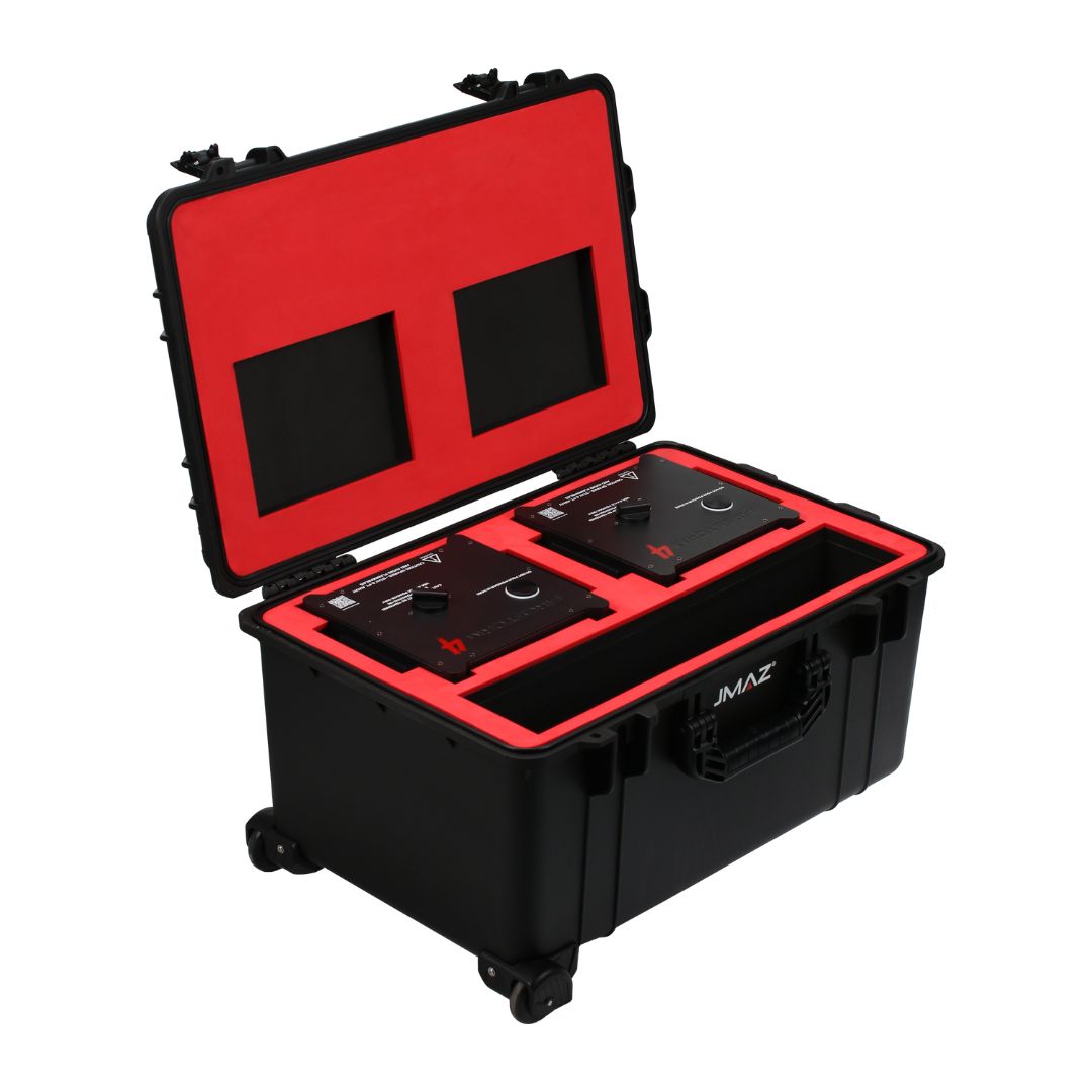 JMAZ Firestorm F4 Package | Dual Cold Spark Machines + Case | Includes RF Remotes & Spark Powder
