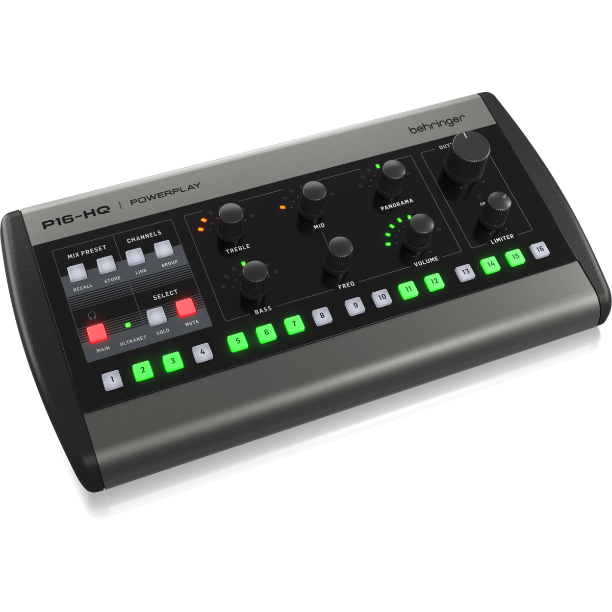 Behringer P16 HQ | 16 Channel Personal Monitor Mixer | ULTRANET Powered with High-Quality Headphone Amp