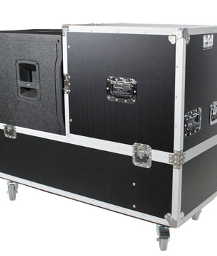 ProX XS-QSCKC12X2W | ATA Flight Case for 2x QSC KC12 | Holds Speakers and Subwoofers with Casters