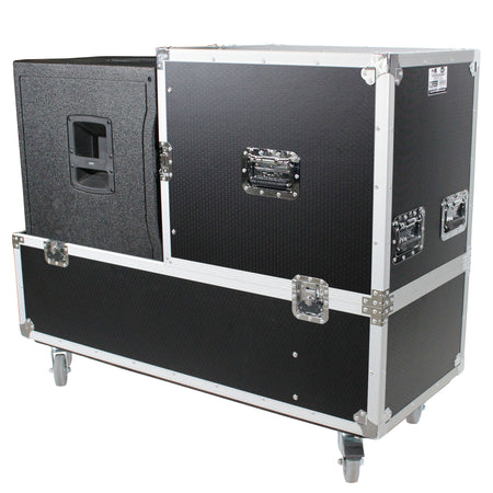 ProX XS-QSCKC12X2W | ATA Flight Case for 2x QSC KC12 | Holds Speakers and Subwoofers with Casters