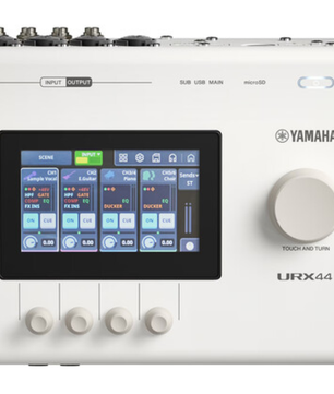 Yamaha URX44 W | 32-Bit Interface with DSP & Touchscreen | 4 Mic Inputs + microSD Recording